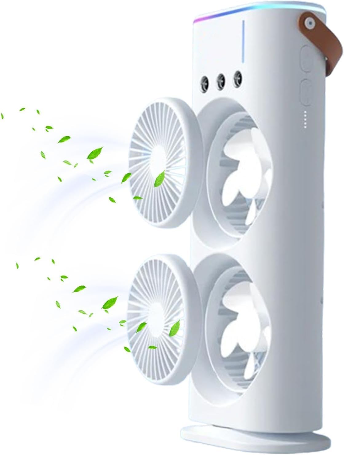 FH-666-2 in 1 Double Ended Spray Mist Fan, 4000mAh USB Rechargeable Rotatable Air Cooler with Water Tank