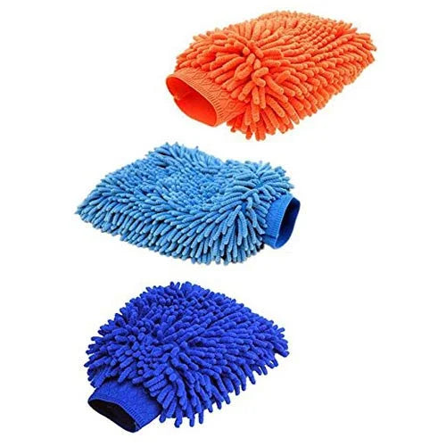 10129 Double Sided Microfiber Wash Mitt Gloves,Dust Cleaning Gloves