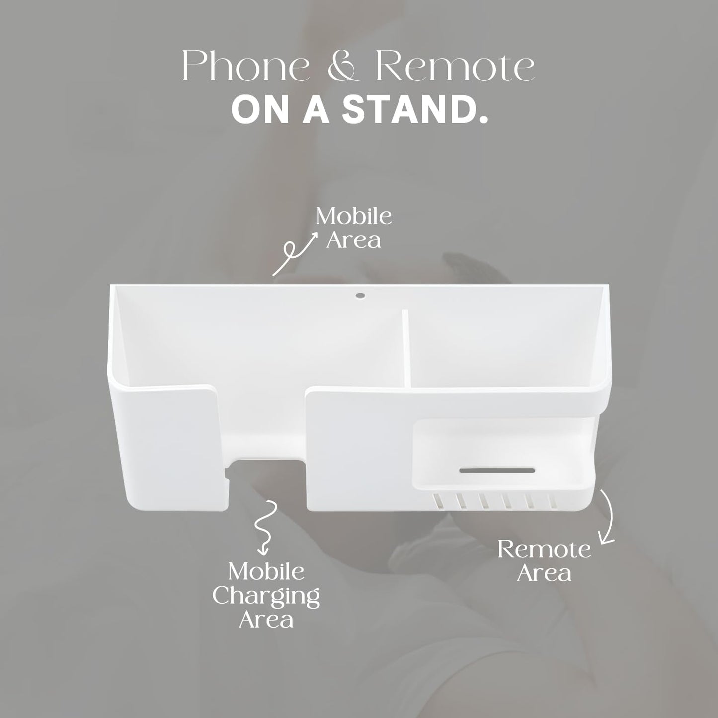 20783 Mobile Phone Charging Rack Wall-Mounted Double-Grid Remote Control Storage Box {Multicolor}