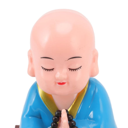 20594 Little Monk Figurine, Solar Chinese Little Buddha Monk Statue, Bring Good Fortune Decoration Ornament, Funny Car Shaking Head Toy