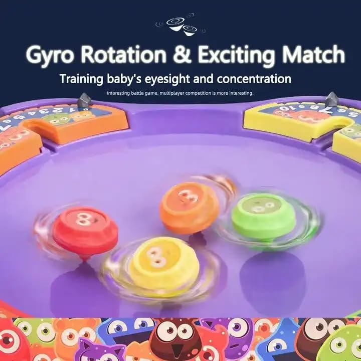20355 Cool Top Spinning BlazeDisc Game Gyro Battle Toy On Classic Super Arena Disk for Kids, 2-4 Players with 4 Spinners & 4 Launchers (Black)