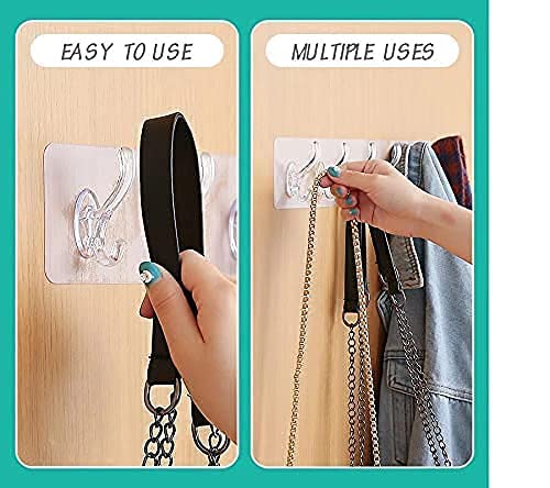 20116 Wall Hooks Hanger for Hanging Clothes Strong Self Adhesive Magic Sticker Home Kitchen Bedroom Door Organizers Accessories Items