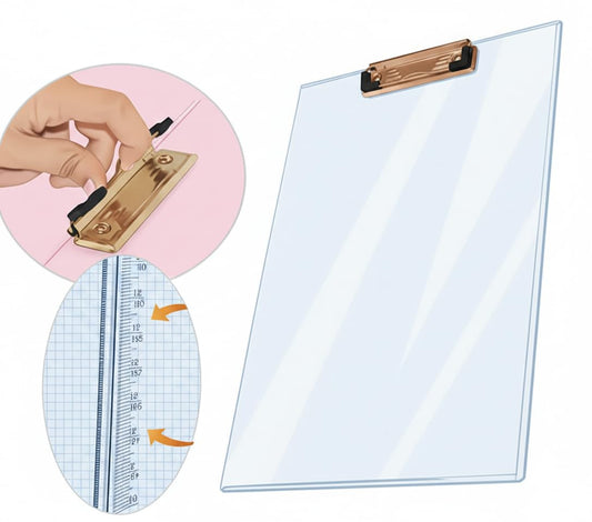 20958 Clear Exam Board for Students | Transparent Exam Board | Thick Strong Moulded Clipboard with Hanger for Examination Board,Writing Pad for School Students