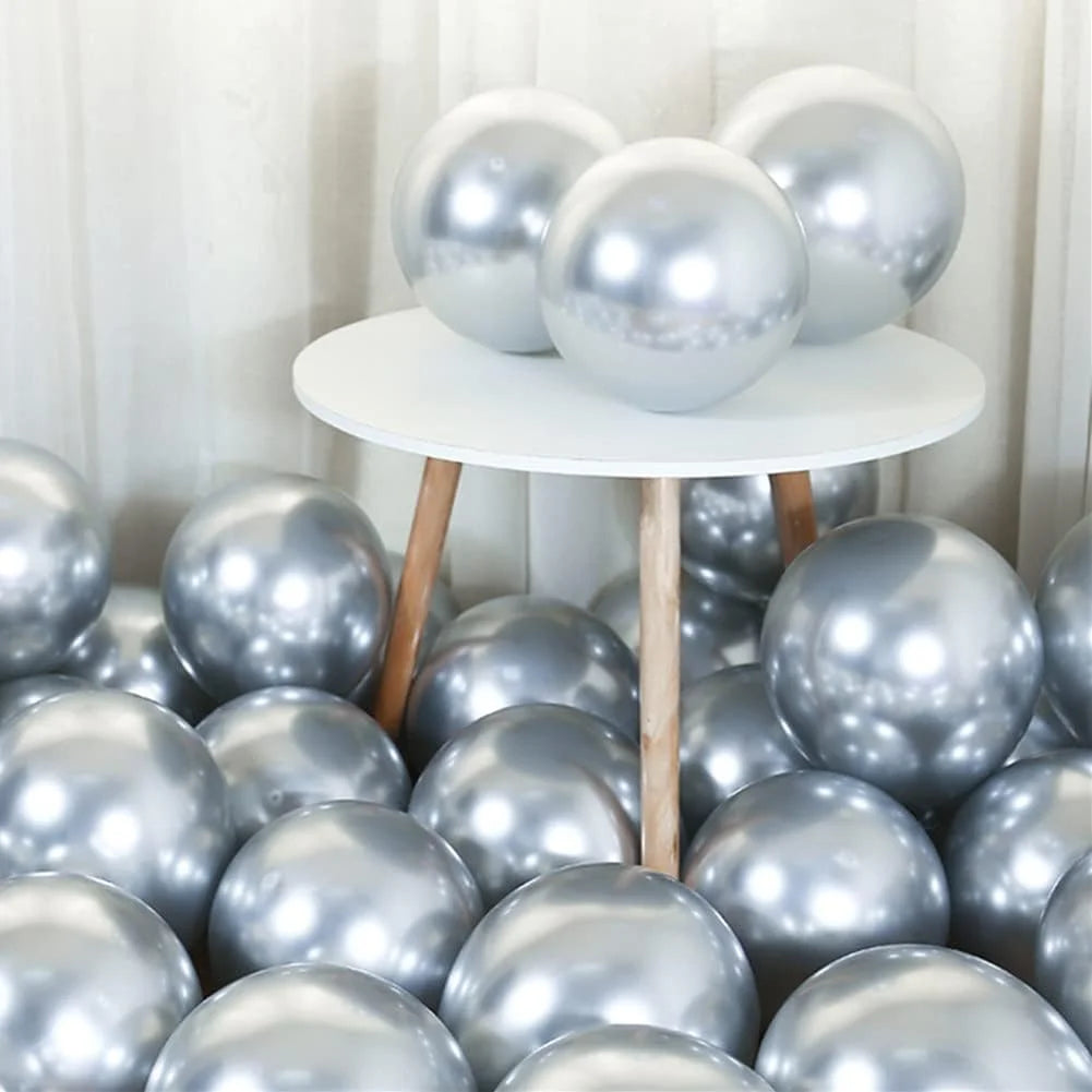 2034 (50 Pcs) Silver Metallic Balloons