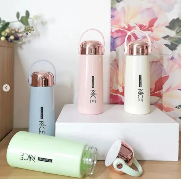 11178 Water Bottles 350Ml With Inner Glass And Outer Plastic Layer Leak Proof, Air Tight Water Bottle For School, Office Random Color