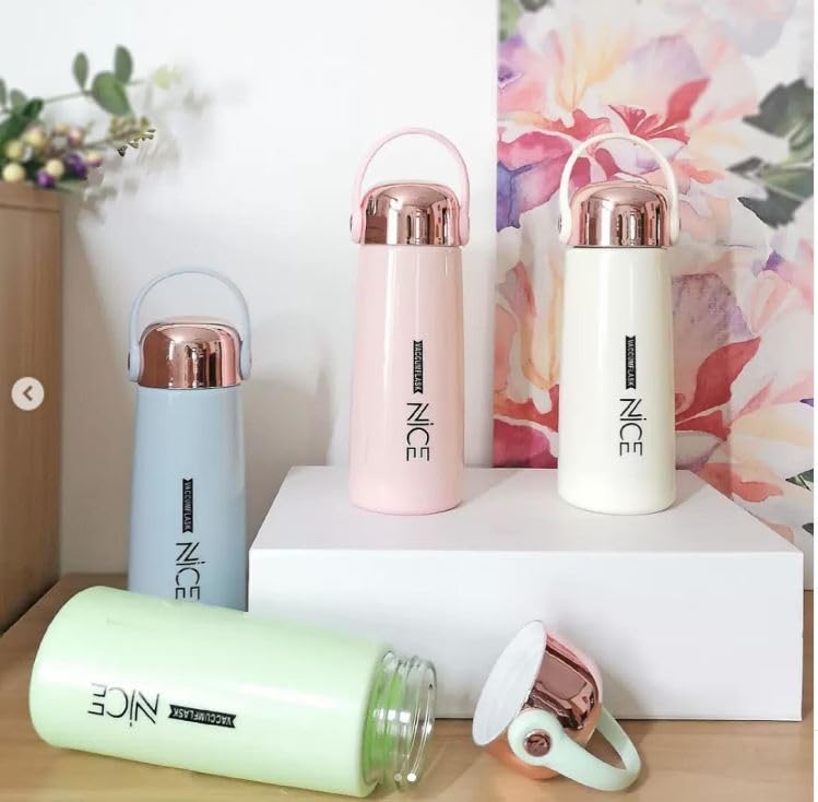 11178 Water Bottles 350Ml With Inner Glass And Outer Plastic Layer Leak Proof, Air Tight Water Bottle For School, Office Random Color