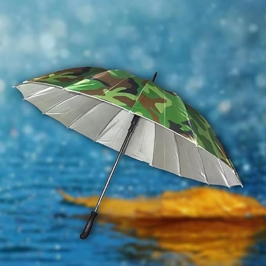 20755 Waterproof Military Print Umbrella With Long Handle | Windproof Sun & Rain Protection Umbrella for Men and Women