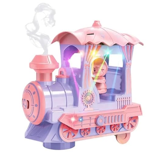 GC169-163 Musical Smoke Train Toy | Spray Steam Train Vehicle Toy for Kids| Boys| Girls with Music, Light and Bump & Go Mode | Lights & Sound