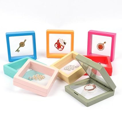 21024 Floating Display Frame, Coin Display Case, Dustproof PE Film Transparent Jewelry Storage Box for Ring Necklace Bracelet, Floating Display Case for Coin, Jewelry