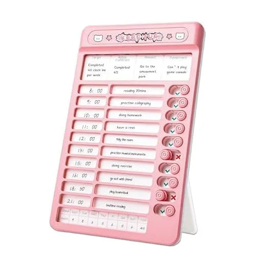 618 Habit Tracker Daily Planner Board for Kids & Adults | Reusable To-Do List Chore Chart with 15 Detachable Cards, Weekly Record & Motivation Paper
