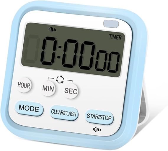 20438 Digital Stopwatch Timer with Large LCD Screen 24hr Digital Display Magnetic Retractable Stand Loud Alarm for Sports, Studying, Cooking, Baking, Classroom