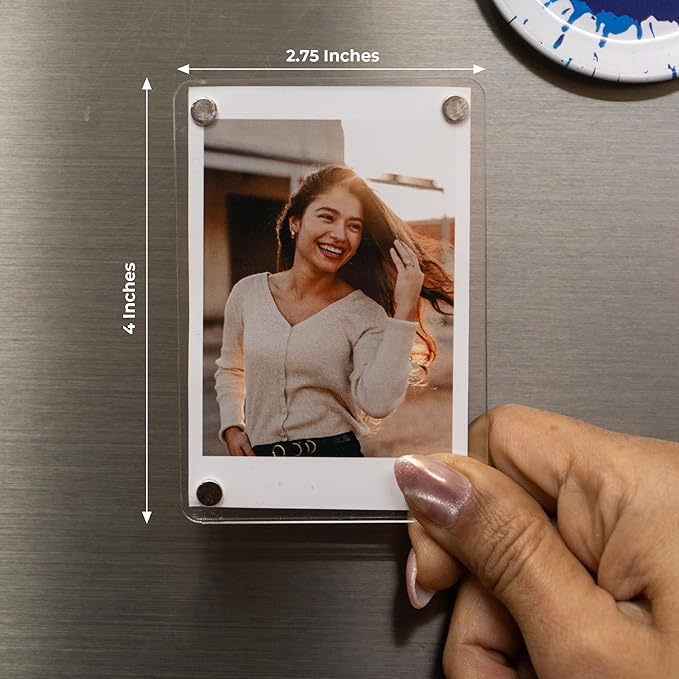 20569 Customized / Personalized Fridge Magnet Frames, Fridge Magnet with Photo, Mini Picture Frames | Perfect for Polaroid Photos, Instant Camera Prints, and Gifting