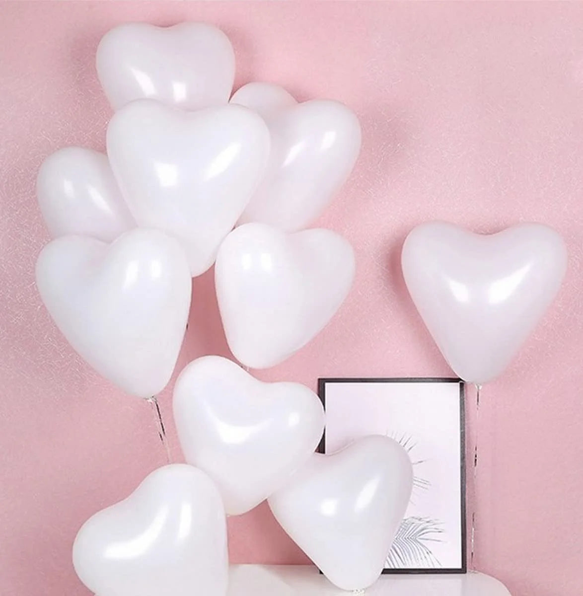10278 – (50 pcs) White Heart Shape Balloons