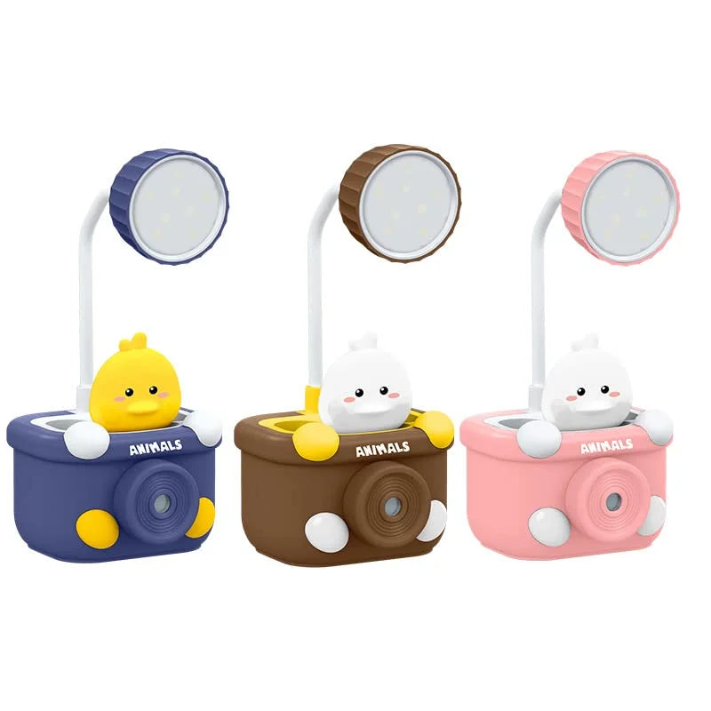 8051 Table Lamp Desk Lamp Rechargeable with Pen Holder & Sharpener, Study Desk Light for Study