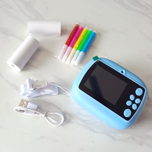 20587 Kids Instant Print Camera for Children | DIY Thermal Printing Digital Camera with Color Pens & Paper Rolls