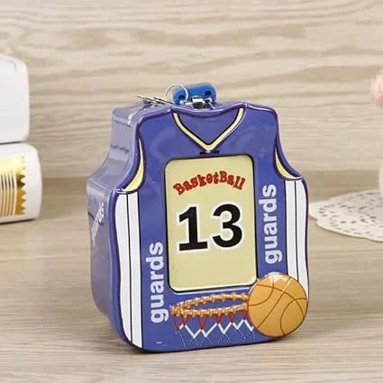 GBT-4090 Sports Theme Metal Money Bank with Lock and Key for Birthday Return Gifts for Kids, Boys