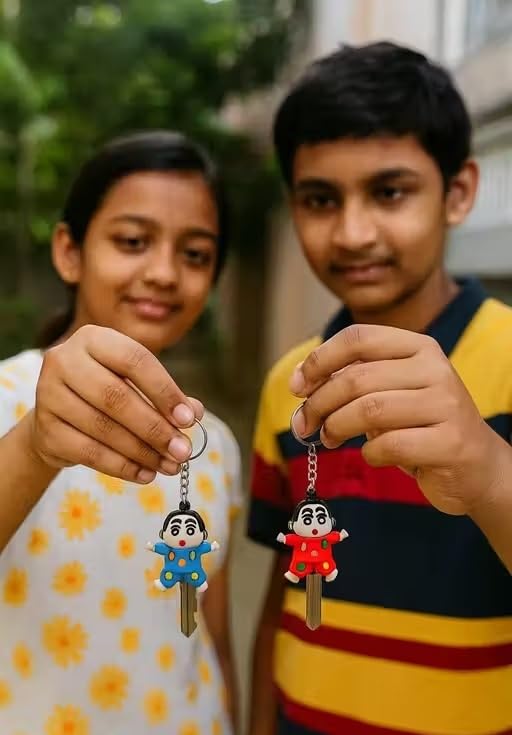 20882 {Pack of 12} Shinchan Nightsuit Keychains | Cute Cartoon Character Keychain for Boys & Girls