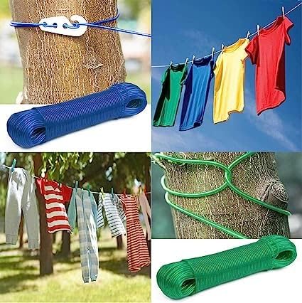 20713  - 20 meter PVC Coated Steel Cloth Drying Wire Rope Clothesline {Random Color}