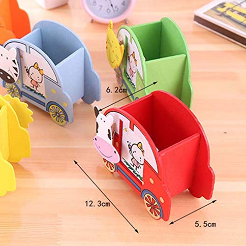 20549 Wooden Pen Stand With Photo Frame | Pen Pencil Brush Craft Storage Container Holder | Birthday Gifts For Kids {Random Design}