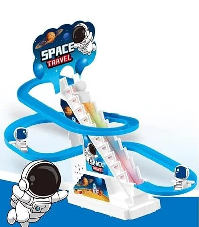 10403 Space Slide Toy Set, Funny Automatic Stair-Climbing spacelings Cartoon Race Track Set