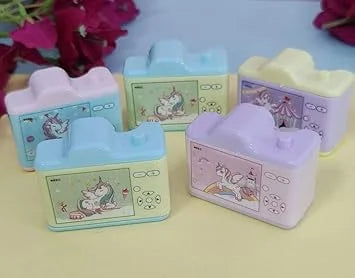 688 Double Hole Fast Camera Pencil Sharpener for Kids, School Stationery {Multicolor}