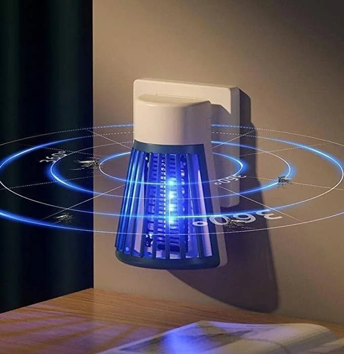 10715 Electric Mosquito Killer Lamp with LED Night Light | USB Rechargeable Insect Bug Zapper for Home, Bedroom, Kids Room & Indoor Use |