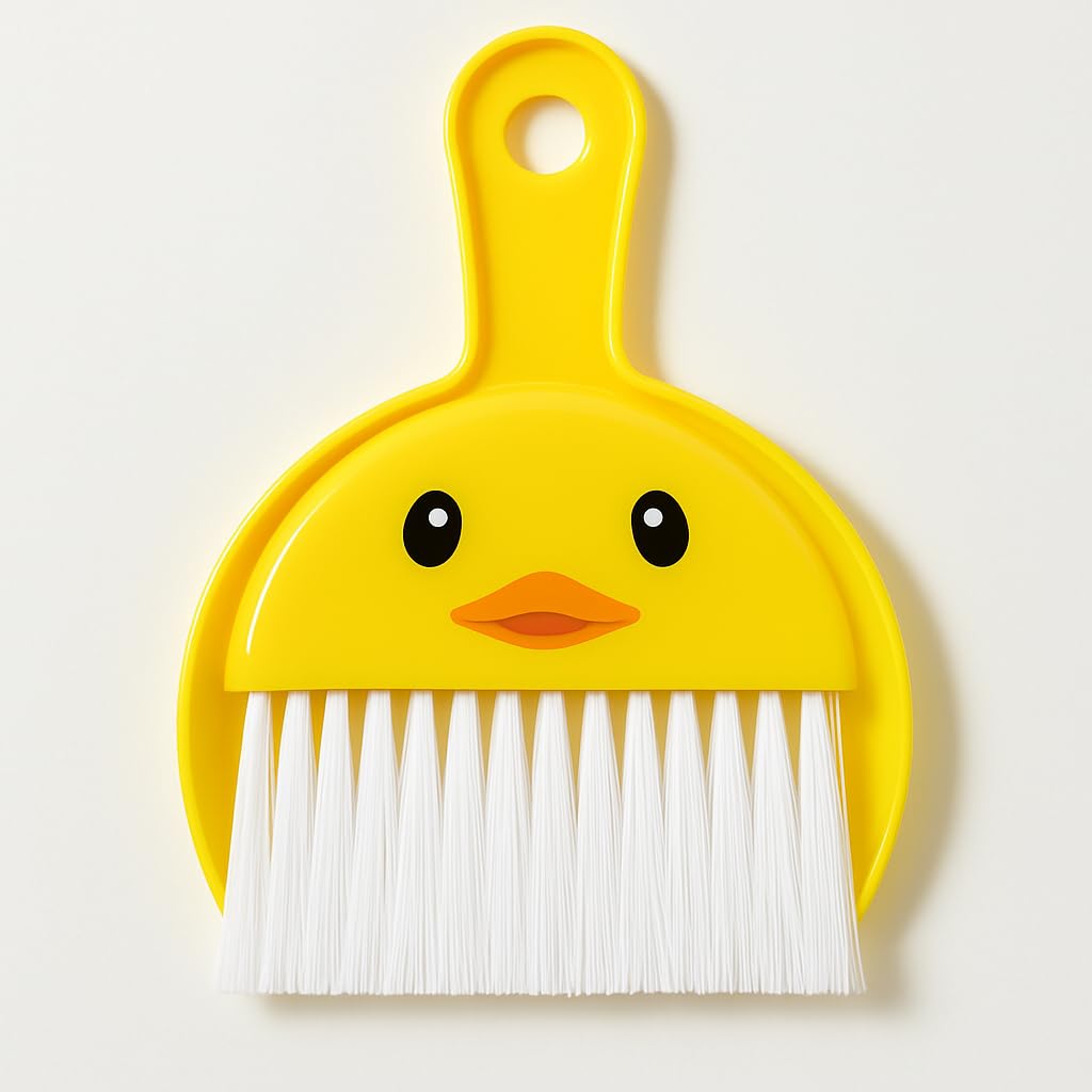 20451 Mini Broom and Dustpan Set – Compact Handheld Sweeper for Car, Desk, Table & Office – Durable Plastic, Soft Bristles, Hanging Loop – Portable & Kid-Friendly (Yellow
