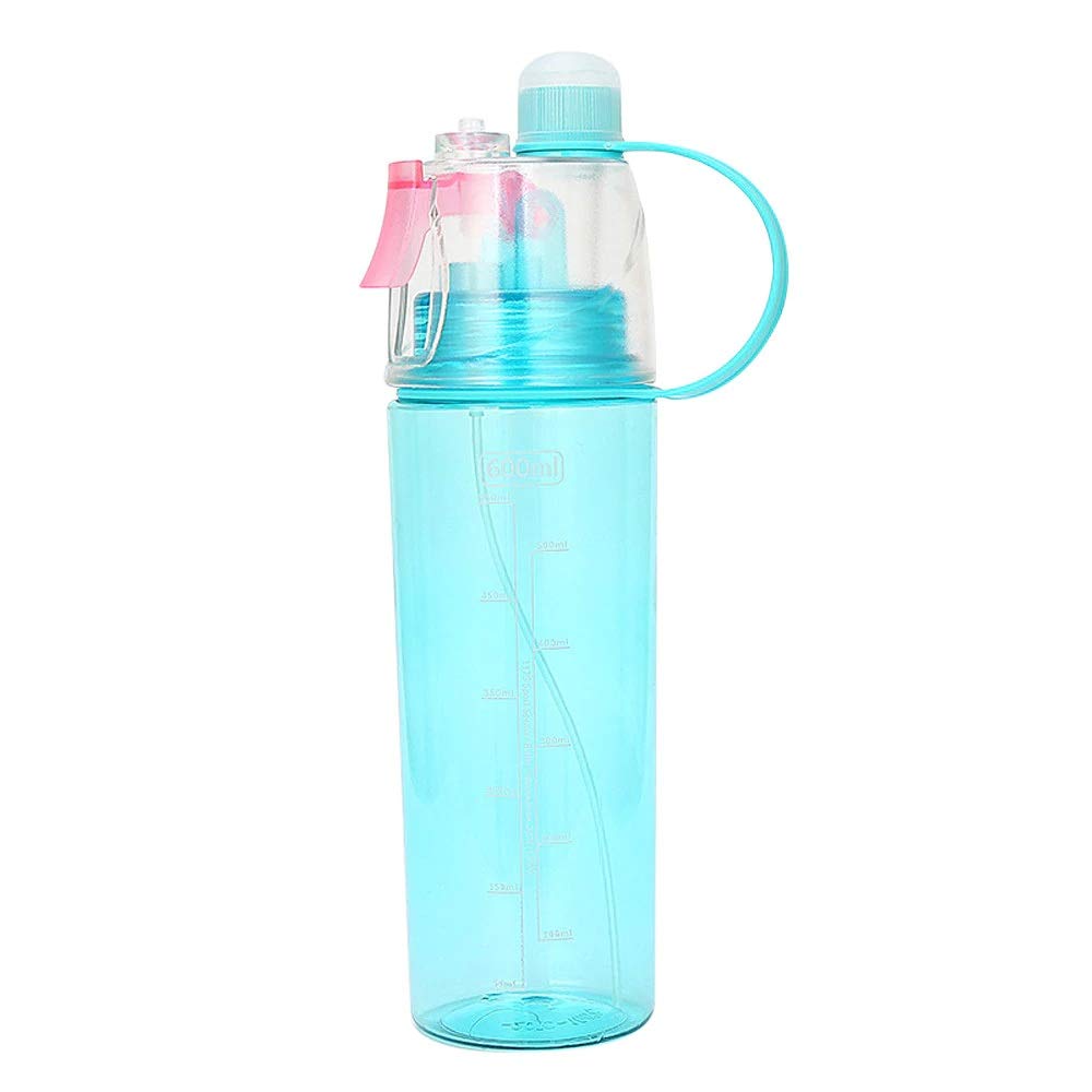 8520 2-in-1 Mist & Drink Water Bottle, 600ml Sports Spray Bottle with Straw, Leak-Proof, BPA-Free, Dishwasher Safe, Durable Sipper for Gym, Cycling, Outdoors, Cool Summer Hydration (RANDOM COLOUR)