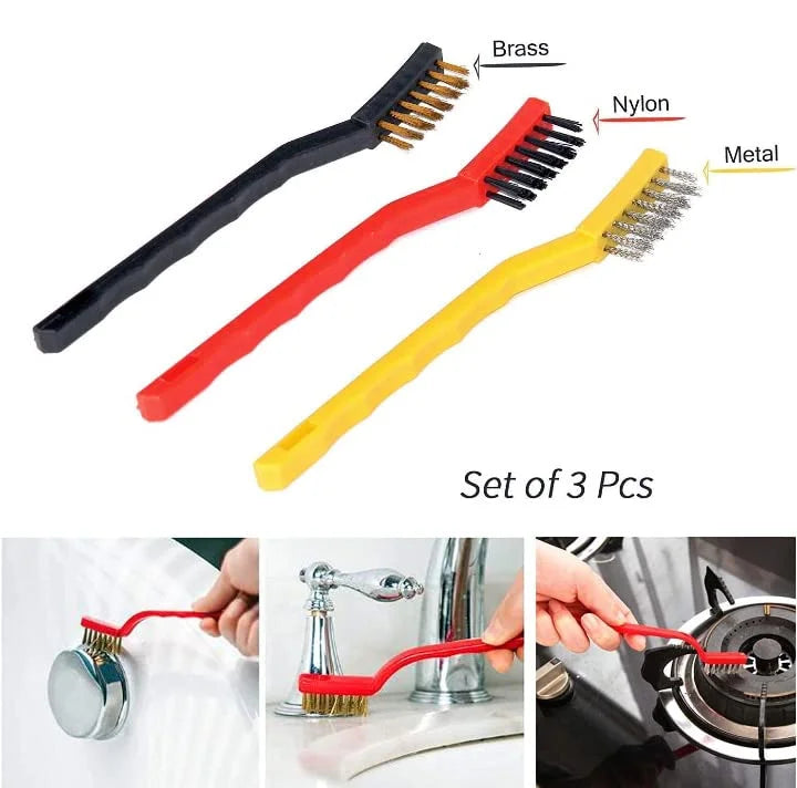 8005 kitchen tools Mini Plastic Gas Cleaning Tool Kit Wire Brush Set of 3
