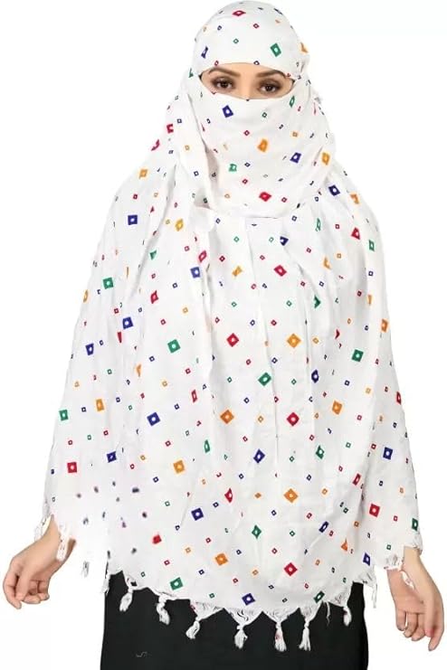 20371 White Scarf for Women & Girls Random Design