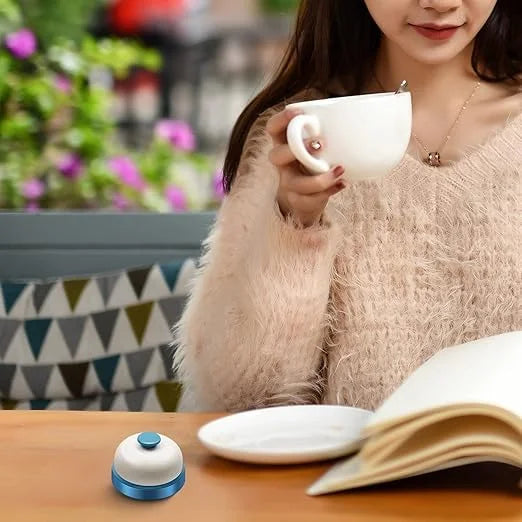 11095 Ring Bell Service Bell for Restaurant, Hotel, Desk, Blue and White Colour, Table Counter Bell