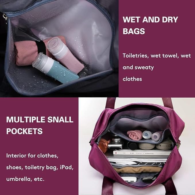 21181 Liter Expandable Travel Bags for Women, Duffle Bags for Women Luggage, Foldable Vanity Traveling Bag, Waterproof Hand Bag for Ladies