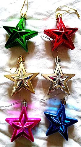 7077 Merry Christmas Tree Hanging Stars Ornaments Party Decoration