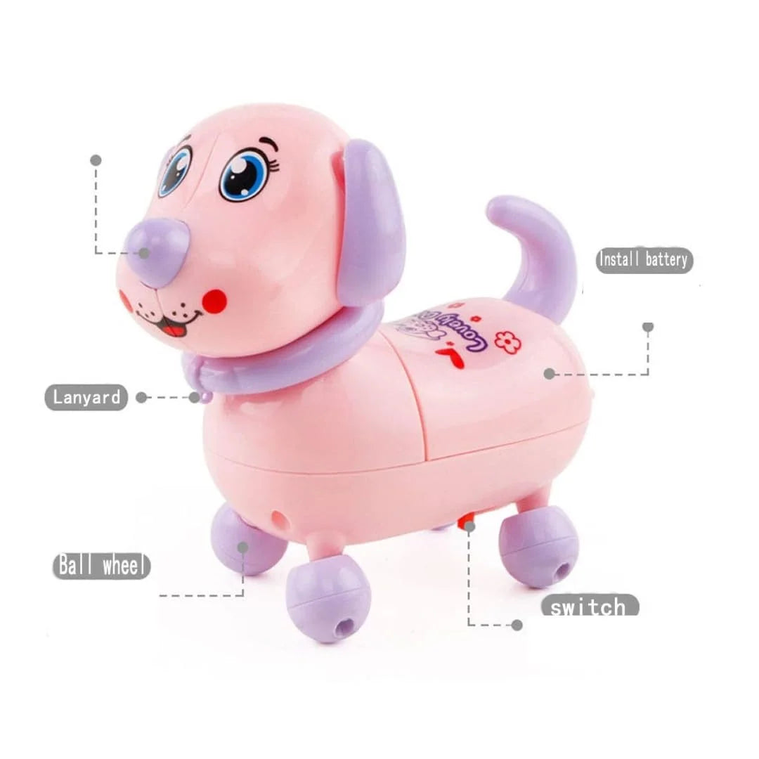 10116 Cute Pet Toy Dog Musical Walking With Strap To Walk Along With Puppy Cartoon Dog