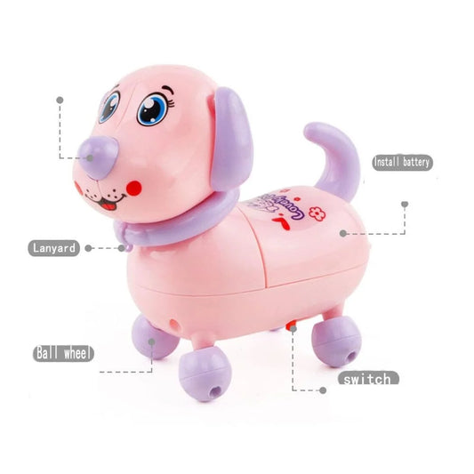 10116 Cute Pet Toy Dog Musical Walking With Strap To Walk Along With Puppy Cartoon Dog