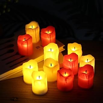 10949 Battery Operated Plastic Led Candle Light for Diwali Navratri Festival Home Decor (Multicolor)