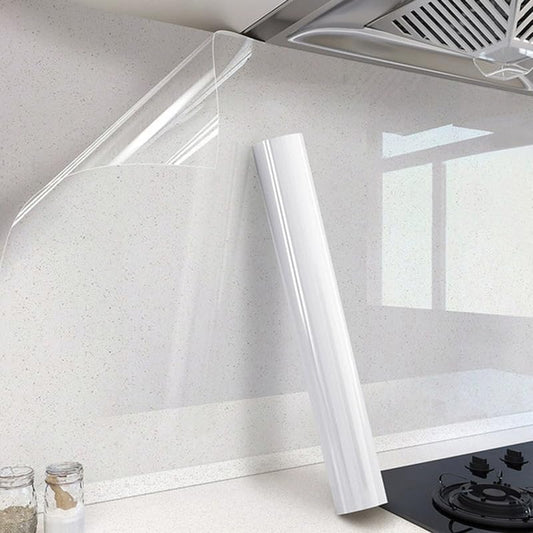 20572 Kitchen Backsplash Wall Protector, Transparent Self-Adhesive Sticker| Heat Resistant, Waterproof Cupboard Sticker for Home-Kitchen Furniture, Oil Proof Clear-Protective Sheet