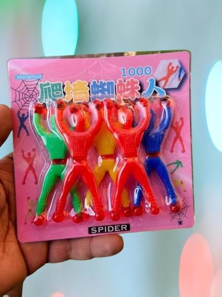 20493- 5 Pcs Sticky Wall Climbing Spiderman Rolling Men Tricky Toys for Party Favor Kids