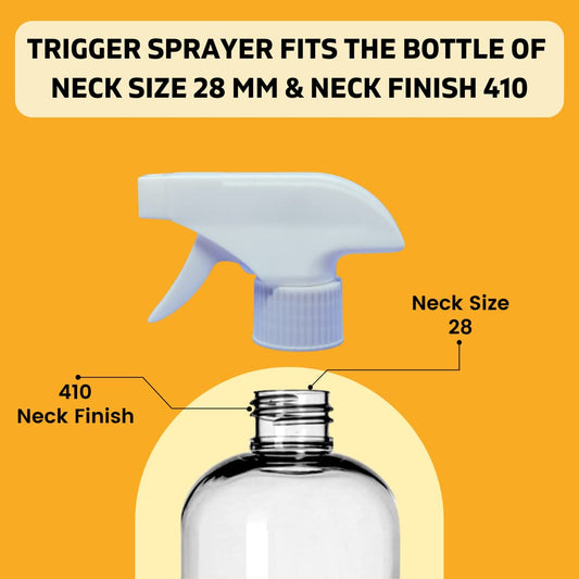 20857 Trigger Sprayer Plastic White with 200 mm Dipping Tube | Water Trigger Sprayer Gun for Bottle Head & Top Replacement