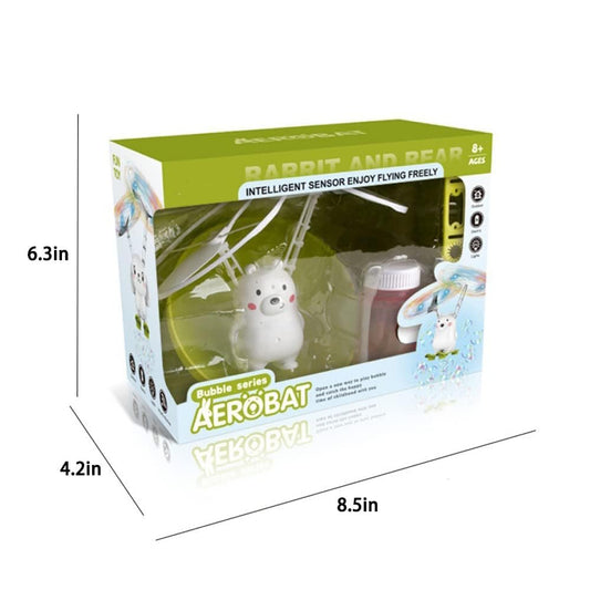JJ062 Hand Sensing Flying Bear Toy with Bubble Machine for Kids, Bubble Maker Machine Toy for Kids with Bubble Solution Indoor and Outdoor