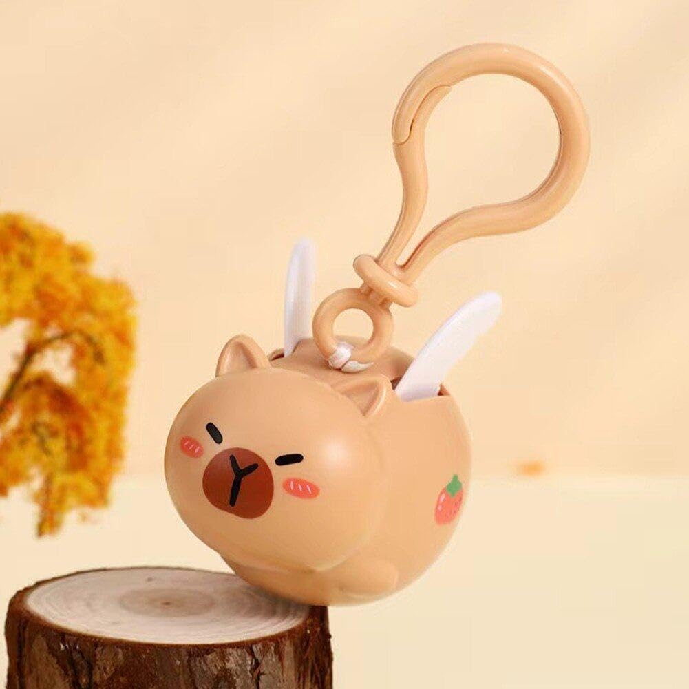 9099 Flying Capibara Keychain, Cute Funny Animal Keychains for Kids, Backpack, Hanging {Random Caracter}