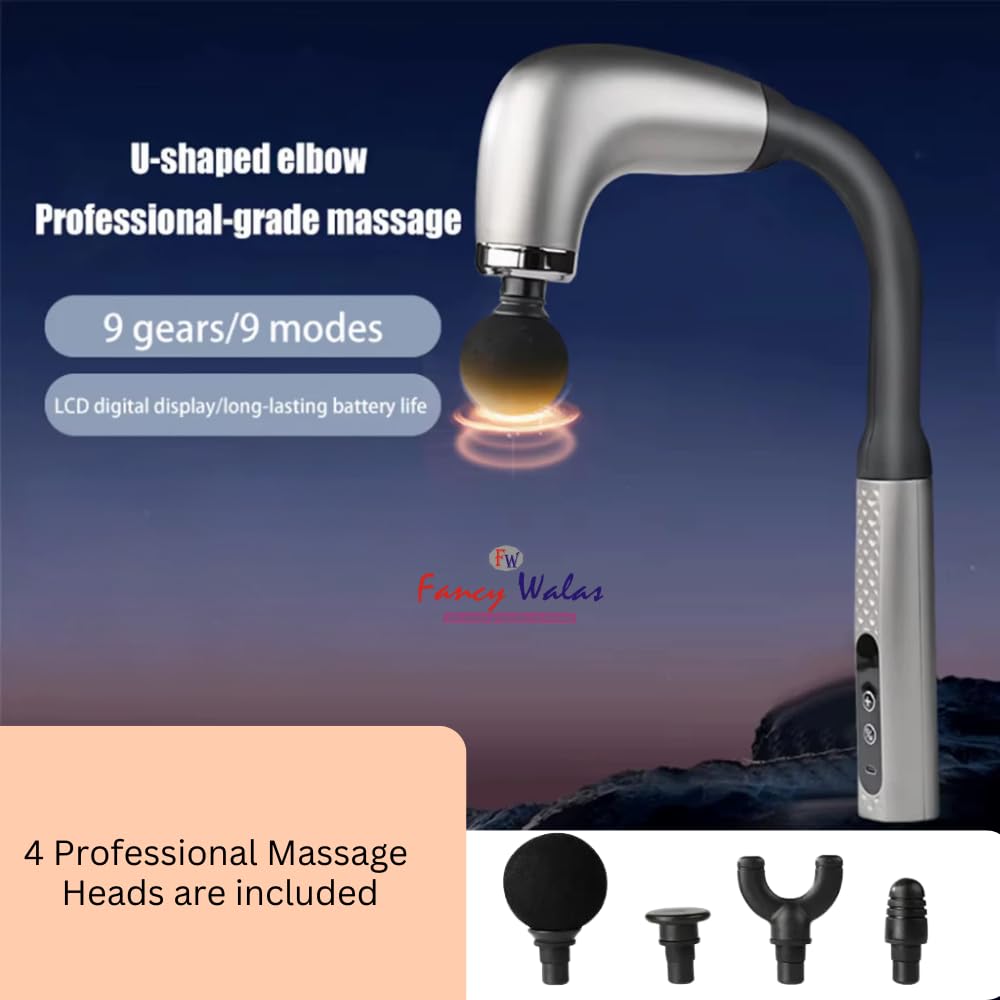MP-930 Replicates Shiatsu Massager with Upgraded Extended Handle, Full Body Massager for Pain Relief Deep Tissue with LCD Screen, Massage Gun with 4 Massage Heads | 9 Modes & 9 Speed Levels