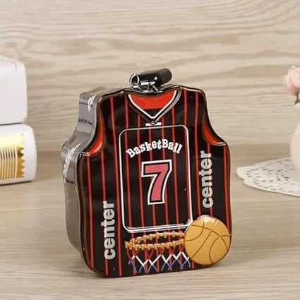 GBT-4090 Sports Theme Metal Money Bank with Lock and Key for Birthday Return Gifts for Kids, Boys