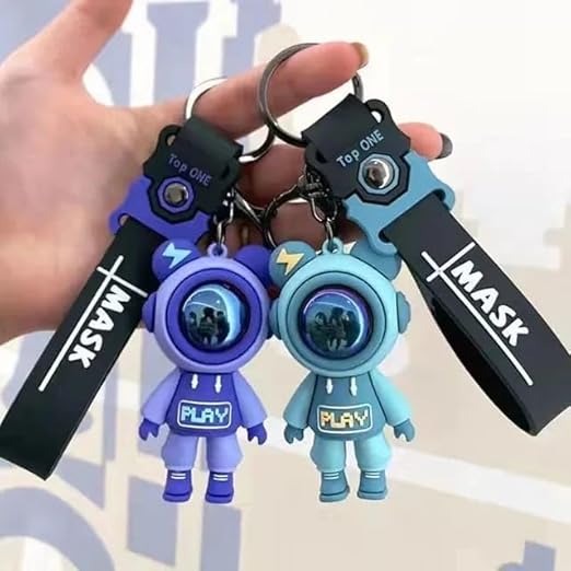 20389 Astronaut Space 3D Silicone Rubber Keychain with amazing belt or ribbon