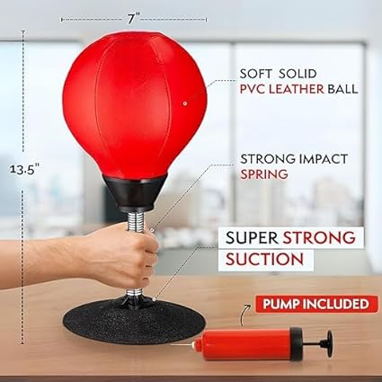 XP-006 Stress Buster Desktop Punching Bag - Suctions to Your Desk, Raipoment Heavy Duty Stress Relief Ball, Funny Gifts for Boss or Coworker, Perfect for Kids and Adults,