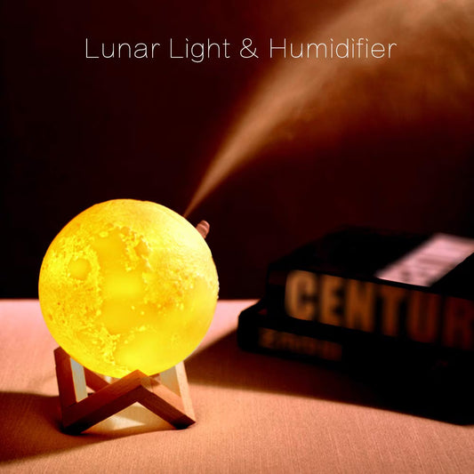 21274 Home Use LED Lunar Air Humidifier 3D Moon Lamp Diffuser Aroma Essential Oil USB Rechargeable Ultrasonic Mist Purifier