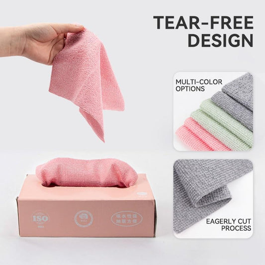 21138 Safe-X Microfiber Cleaning Cloth, Reusable Cloth Wipes for Home Kitchen & Office | Strong Absorbent Cleaning Cloth with Dispenser Box, 20 Pcs, 20x20 Cm