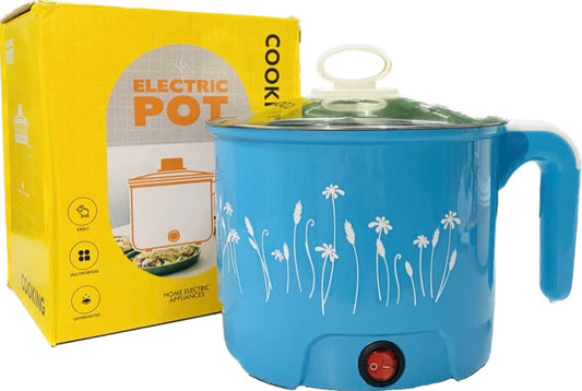 20544 Electric Mini Cooking Pot with Glass Lid & Handle, Multi-Purpose Portable Electric Kettle for Boiling Noodles Soup Milk Tea Eggs, Compact Travel Hot Pot for Home Hostel Office Use