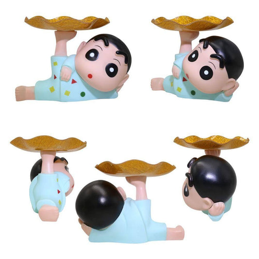 20590 Shinchan Tray Holder  Money Bank Resin Statue Candy Bowl Holder – Cartoon Figurine Decorative Showpiece for Home