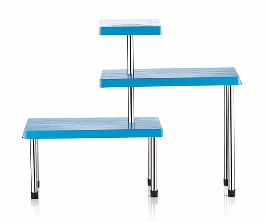 20977 Countertop Organizer Rack | 3 Tier | Kitchen Corner Shelf | Adjustable Stand for Office, Cabinet & Bathroom | Multi-Purpose Storage for Spice Jars and Bottles | Space-Saving Organiser